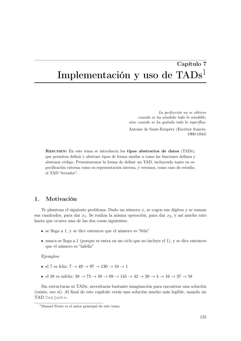 Imágen de pdf Capítulo 7. Implementación y uso de TADs